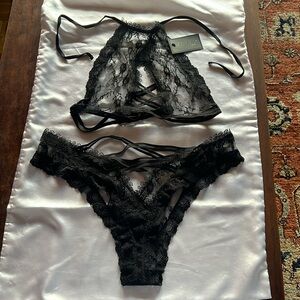 Lacy halter bra & panty set, Fredrick’s of Hollywood. New with tags. Never worn.